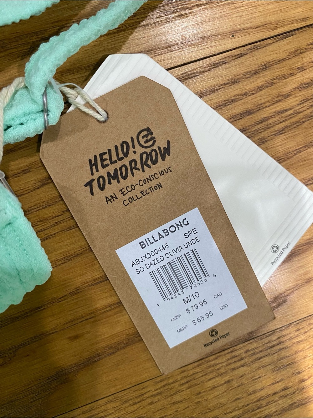 Billabong Mint Textured Bikini Set NWT - Picture 4 of 5